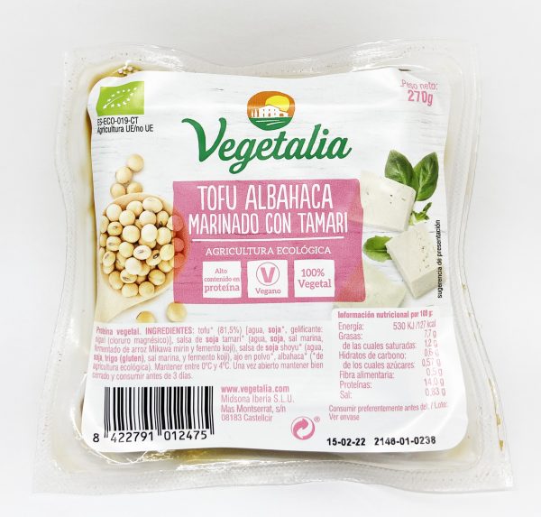 Tofu Albahaca Marinado Con Tamari G Bio Vegetalia