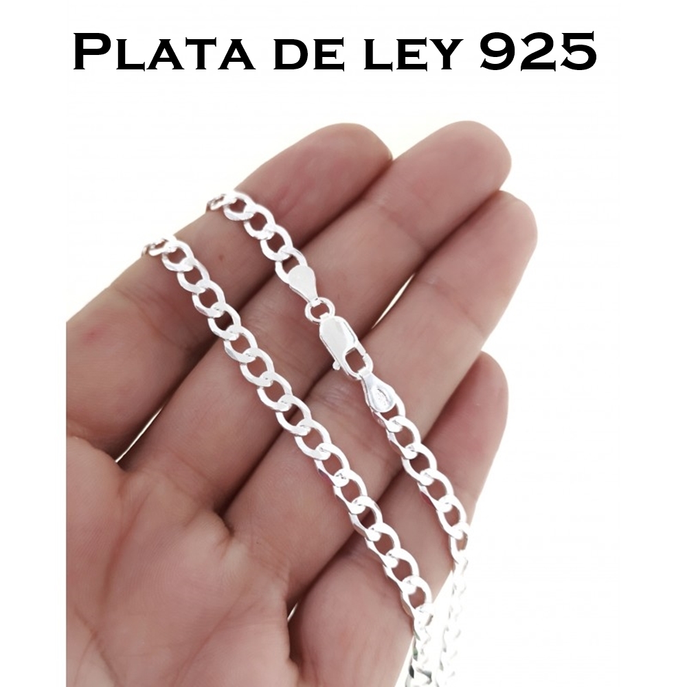 Cadena 60 Cm De Plata De Ley Barbada