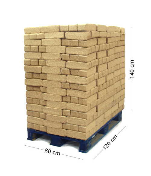 Palet de 1.100 kg – briquetas de madera - 433,10€ : briquetas de madera, Acalora