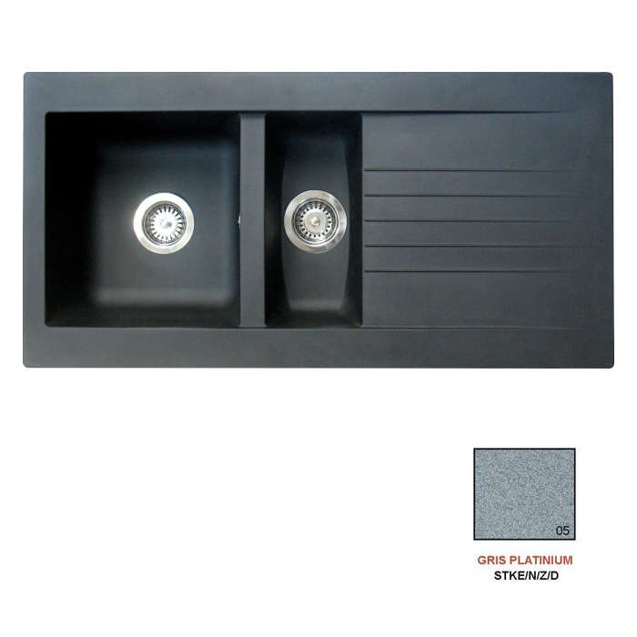 Fregadero stke esencia 1.5C1E gris platinium