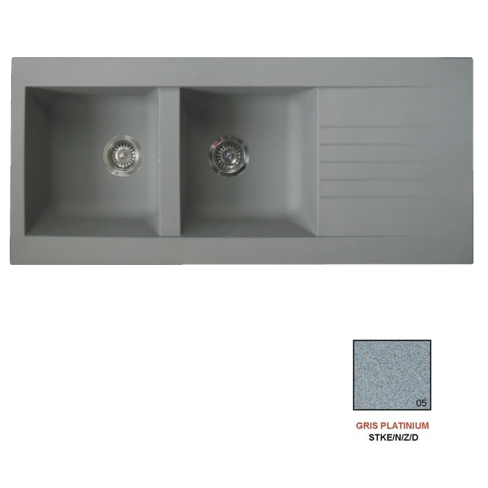 Fregadero stke esencia 2C1E gris platinium