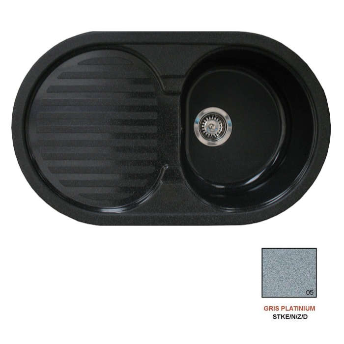 Fregadero stkd domus R1C1E gris platinium