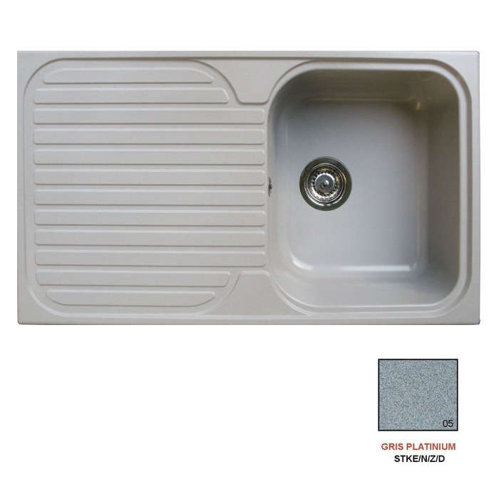 Fregadero stkz zentia 1C1E gris platinium