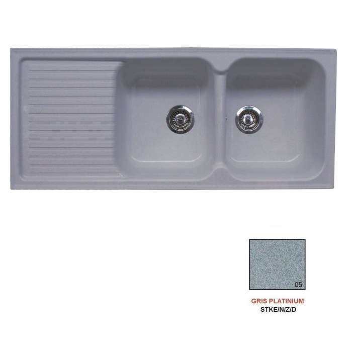 Fregadero stkz zentia 2C1E gris platinium