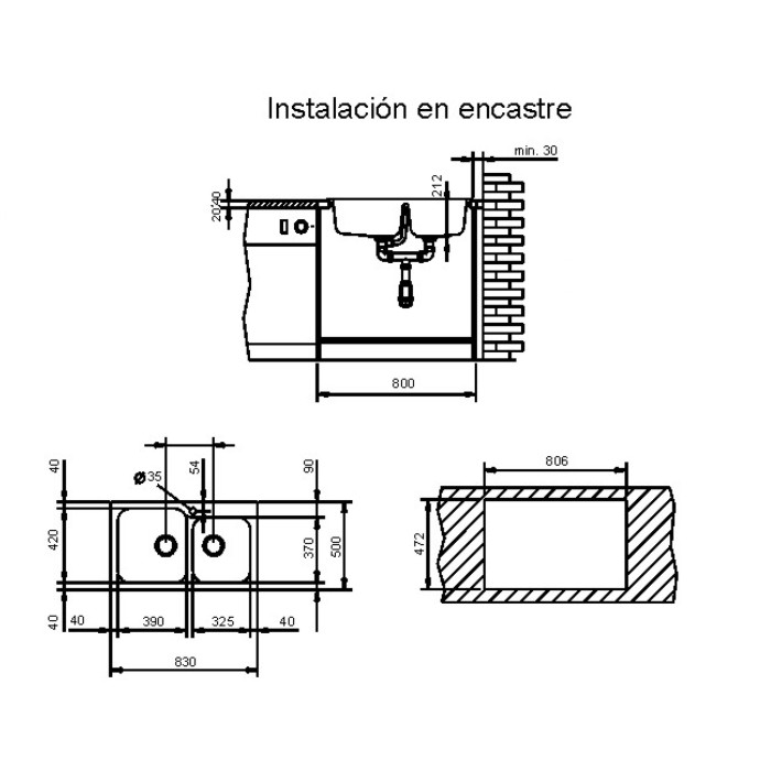 Fregadero stkz zentia BEE 2C blanco 3
