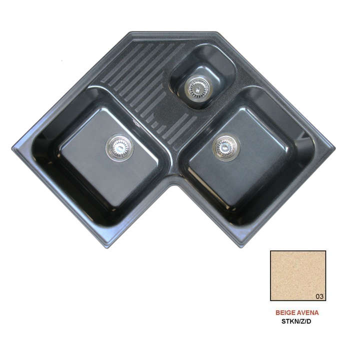 Fregadero stkz zentia 3c esquina beige avena