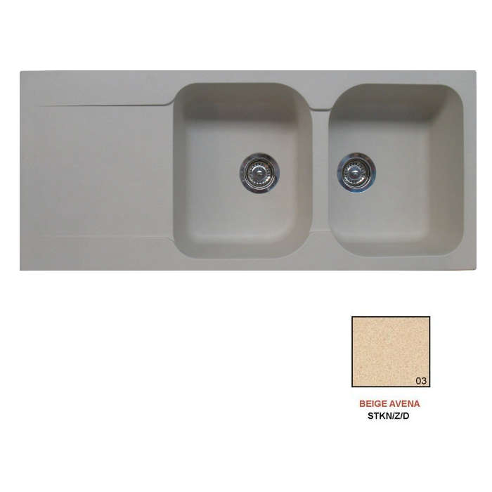Fregadero stkn naturia 2C1E beige avena