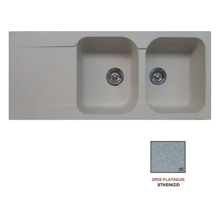 Fregadero stkn naturia 2C1E gris platinium