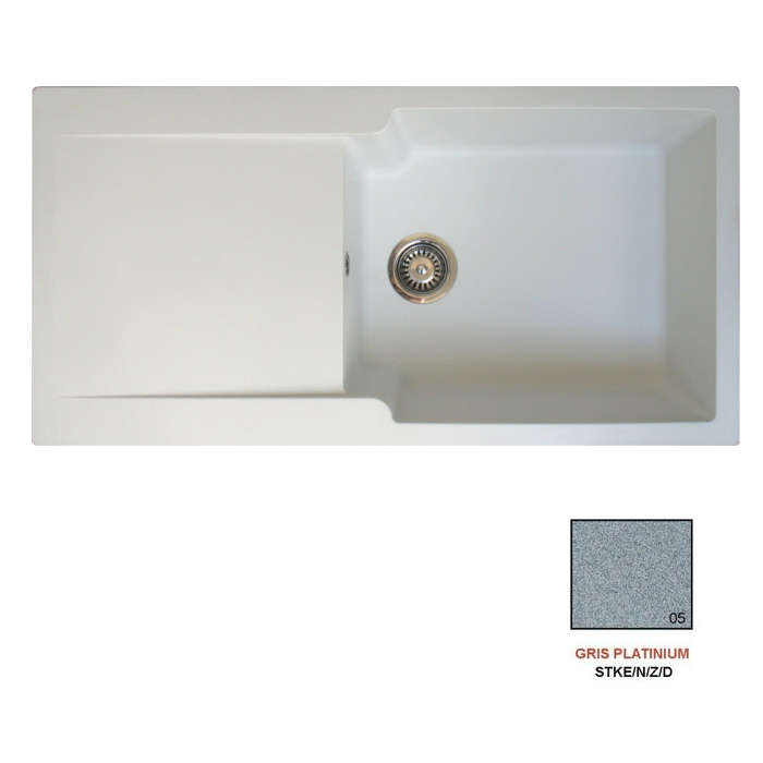 Fregadero stkn naturia 10050 1GC1E gris platinium