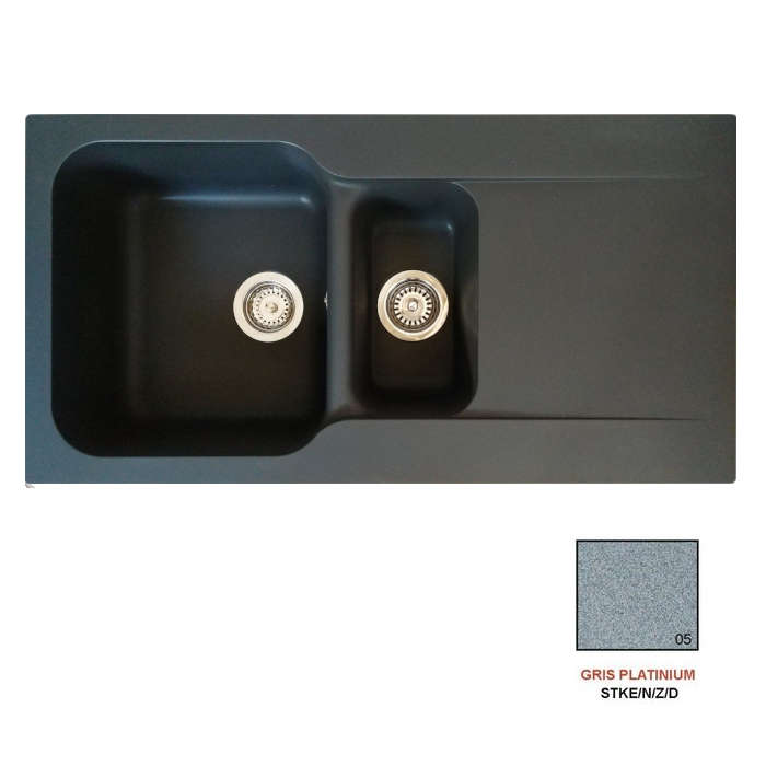 Fregadero stkn naturia 1.5C1E gris platinium