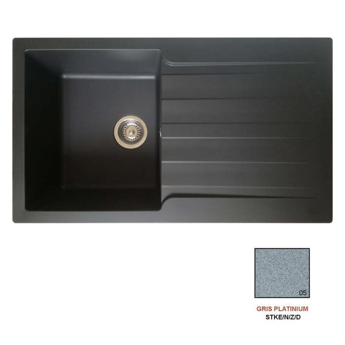 Fregadero stks sierra 1C1E gris platinium