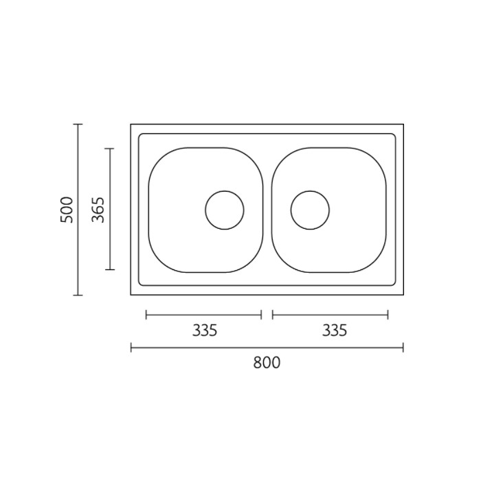 FREGADERO MOD. M2080 800X500 2C ( SOPORTE ) 2
