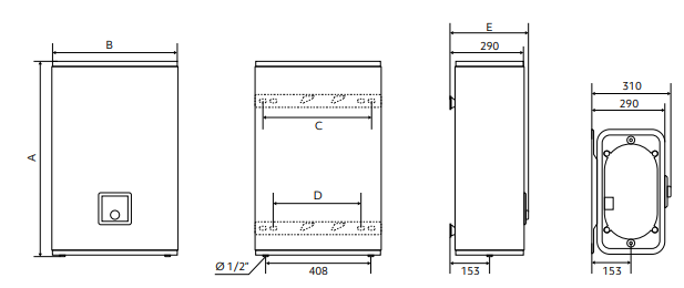 TERMO ELÉCTRICO EDESA FLAT 80L 2