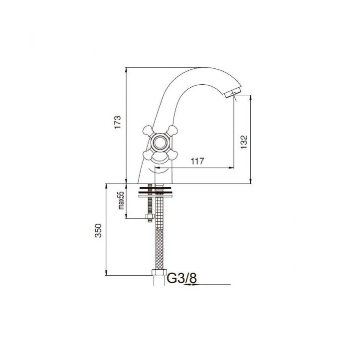 Lavabo CLASIC cromo s/válvula 2