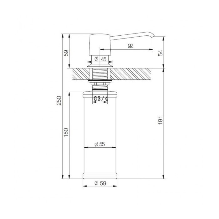 DISPENSADOR JABON COCINA REDONDO ACAB.INOX 3