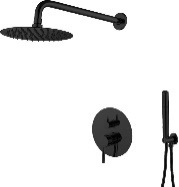 KIT DE DUCHA EMPOTRADO CILÍNDRICO NEGRO