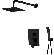 KIT DE DUCHA EMPOTRADO CUADRADO NEGRO