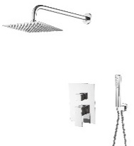 KIT DE DUCHA EMPOTRADO CUADRADO CROMO