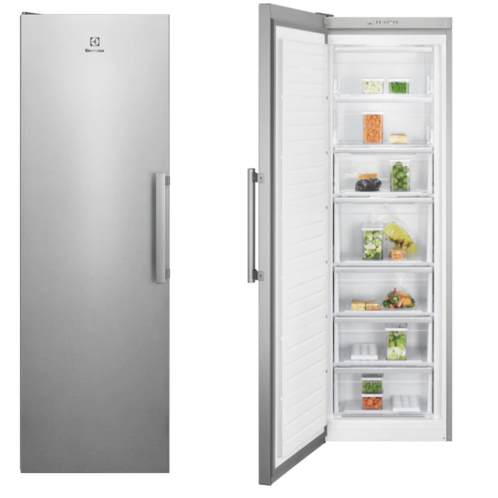 Congelador vertical ELECTROLUX LUT7ME28X2 No-Frost Capacidad 279L 186cm 60cm Inox Clase E