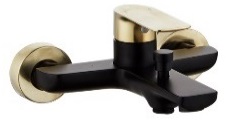 MONOMANDO DE BAÑO NEGRO-DORADO SERIE NOBRE
