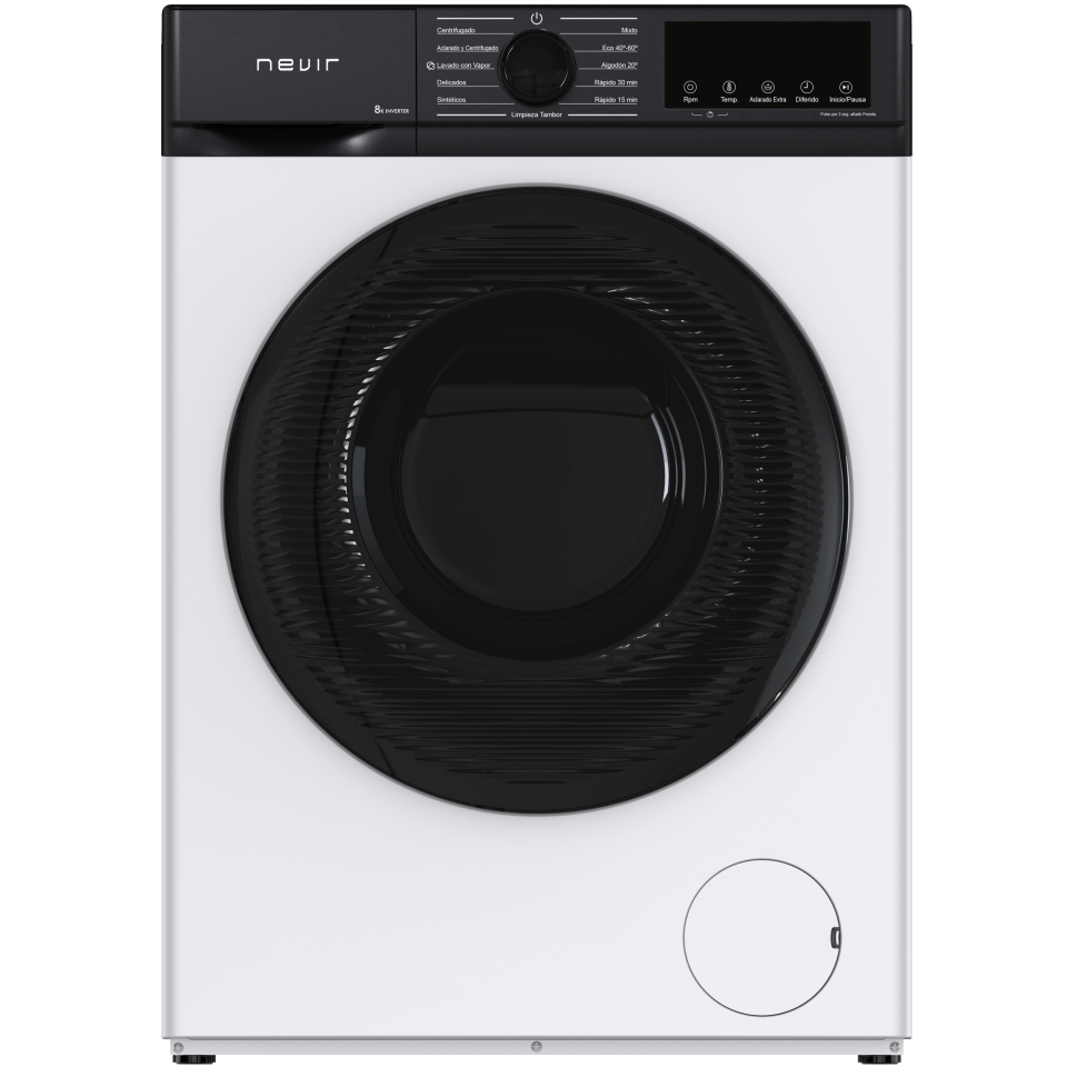 LAVADORA VAPOR 8KG BLANCA NEVIR 1280INA