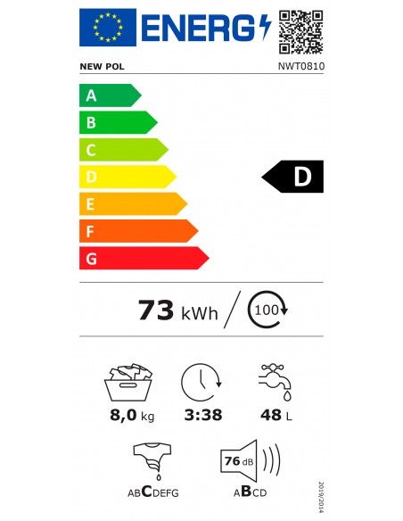 Lavadora  8Kg, 1000 rpm, D, ANTIALÉRGICA, Black di 6