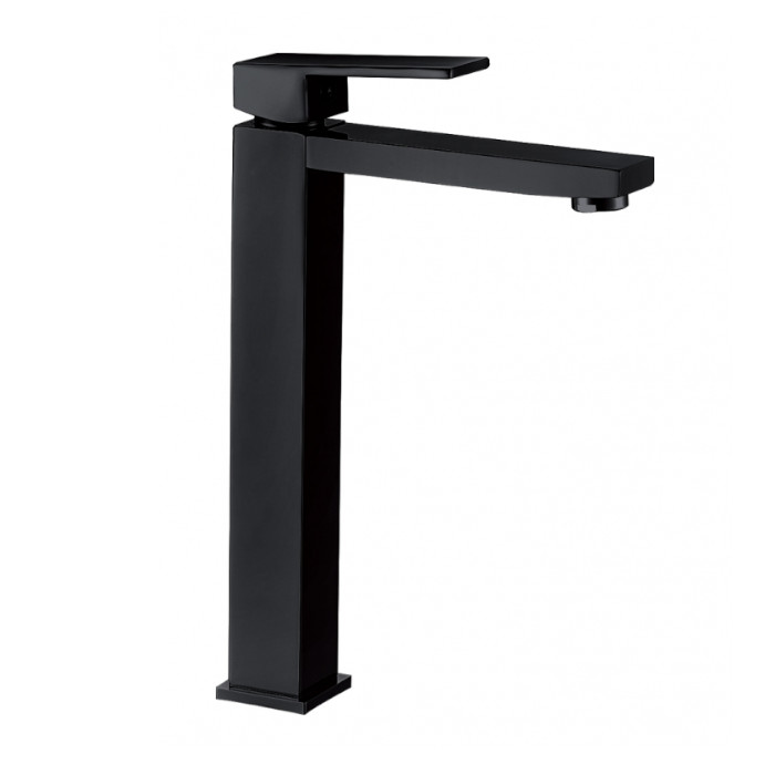 MONOMANDO LAVABO ALTO NEGRO SERIE PLANO PL597000PR