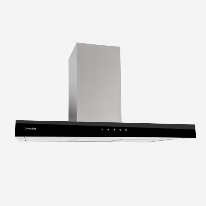 UB CAMPANA DECORATIVA INOX FRONTAL NEGRO 90CM 3