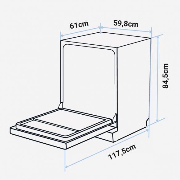 UB LAVAVAJILLAS LIBRE INST. 60 CM BLANCO A++/E 2