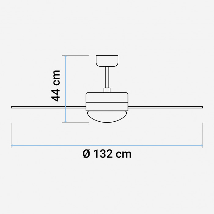 UB Ventilador de techo blanco 70w 132 cm. MISTRAL 2
