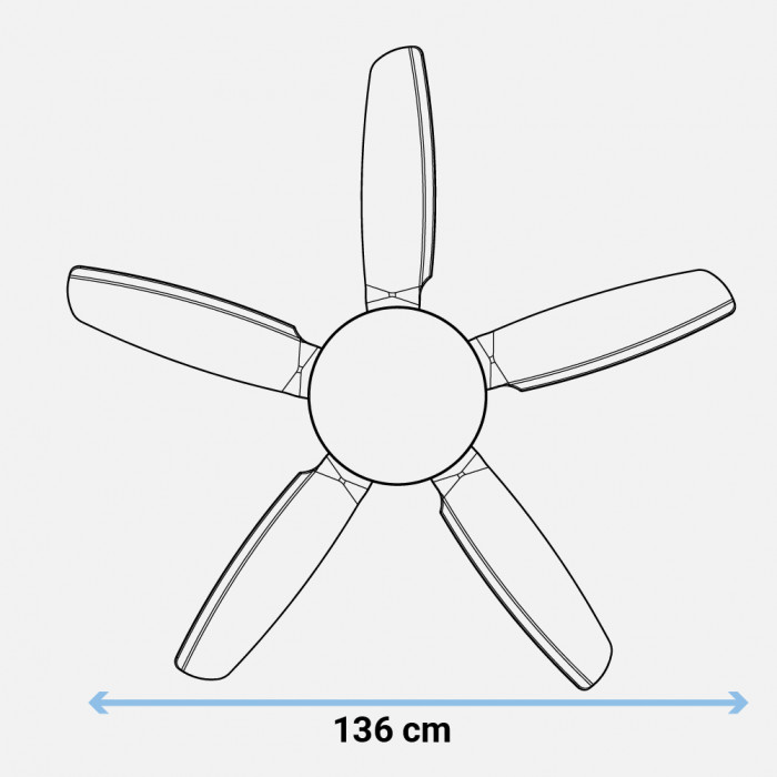 UB PAMPERO 3052 Ventilador de techo blanco 5 palas 3