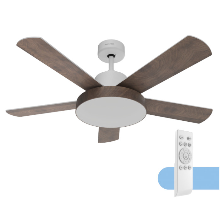 UB Ventilador de techo base blanca y 5 aspas LEVAN