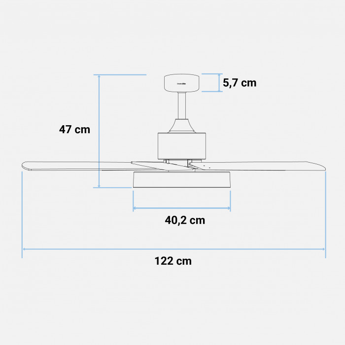 UB Ventilador de techo base blanca y 5 aspas LEVAN 3