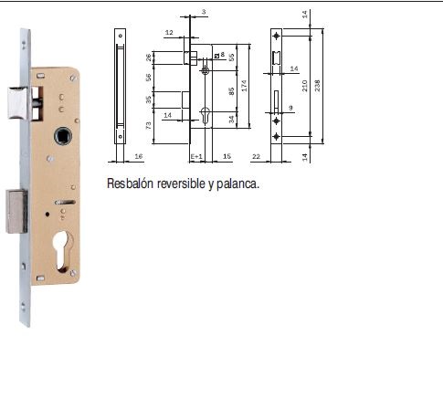 CERRADURA ISEO RESBALON/PALA RECTA E-35