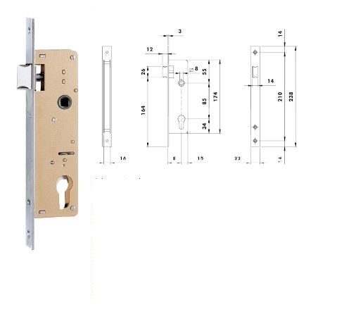 CERRADURA ISEO SOLO RESBALON E-20 S/B