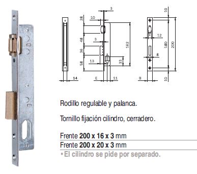 CERRADURA ISEO CIL OVAL RODILLO/ PAL.FRONTAL