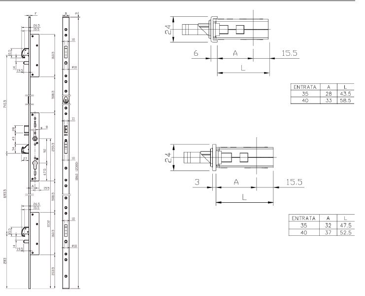 CERR.MULTIBLINDO EASY EXIT.FRTE U.E65 INOX DCHA