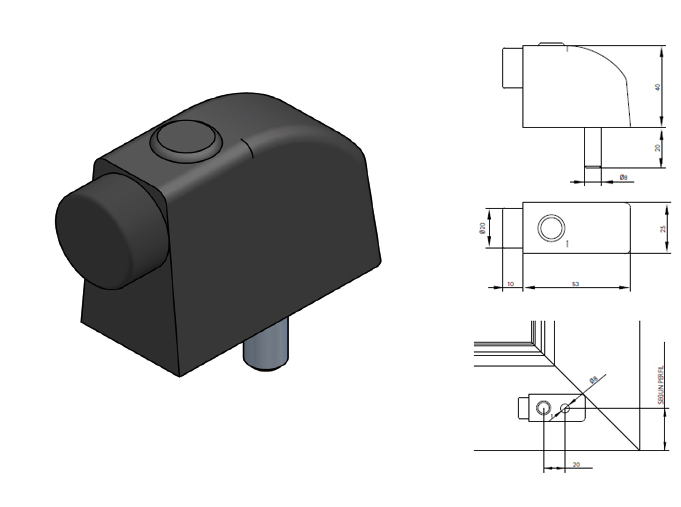 TOPE 90 CORREDERA ELEVABLE NEGRO