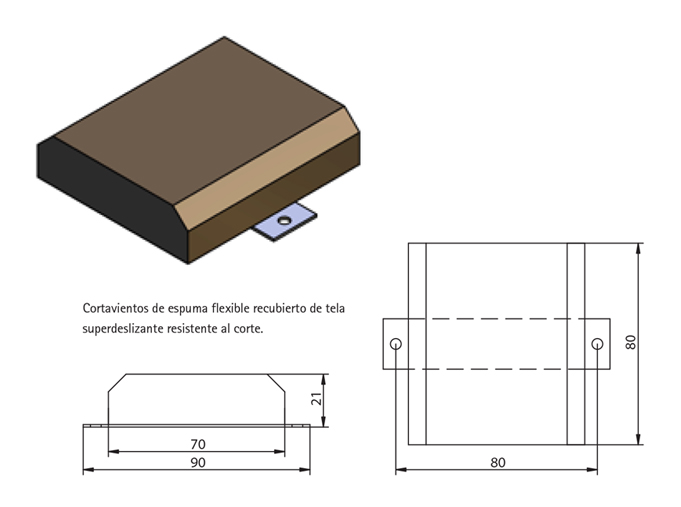 CORTAVIENTOS ELEV.PVC 80X70X20(H