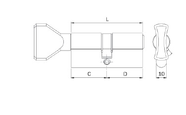 BOMBILLO ISEO F5 POMO PLANO 30X40 NIQUEL LEVA 30º