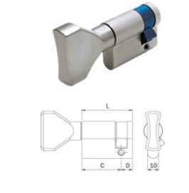 BOMBILLO ISEO F5 POMO PLANO 50X10 NIQUEL LEVA 30º