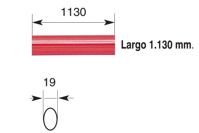 BARRA HORIZ OVAL INOX ENDURANCE E L=1130 "IDEA"