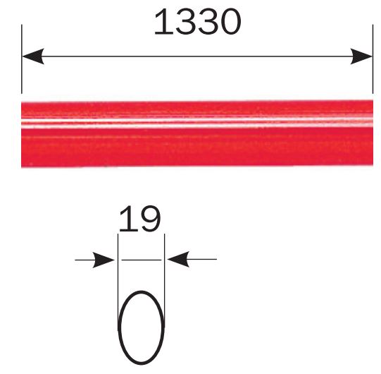 BARRA HORIZ  GRIS METAL OVAL  L=1130 "IDEA"