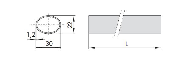 BARRA ANTIPANICO OVAL L=1200 ROJA