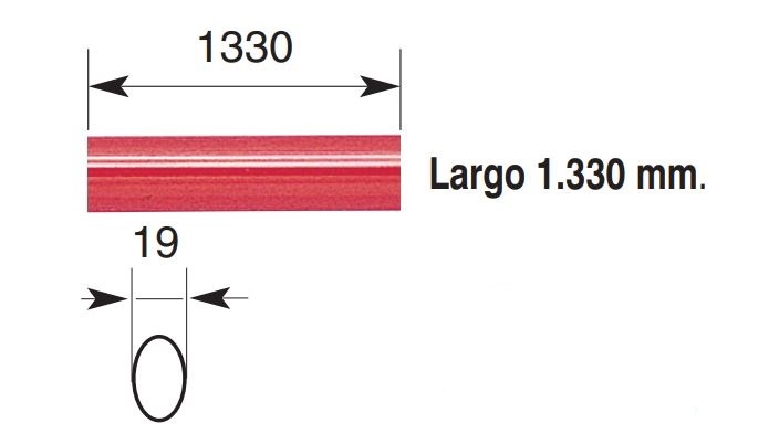 BARRA ANTIPANICO HORIZ OVAL GRIS 1330 mm ENDURANCE