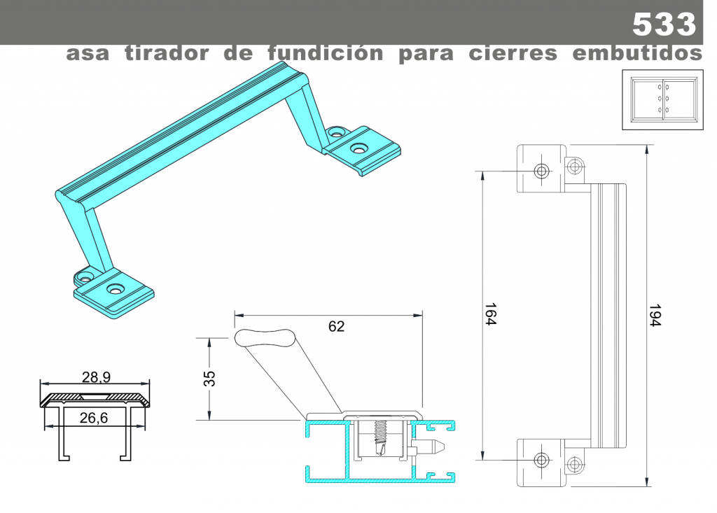 ASA TEYCO TIRADOR 533 NEGRO