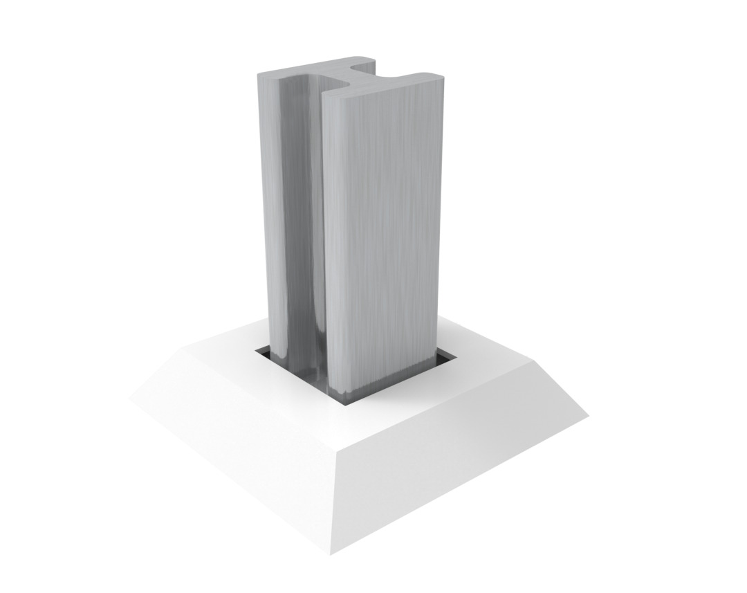 BASE PARA TUBO EN BRUTO 30X30 CON TAPA BLANCO