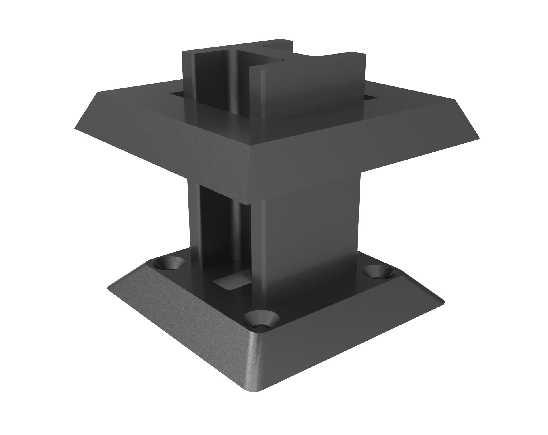 BASE PARA TUBO EN BRUTO 40X40 CON TAPA PLATA