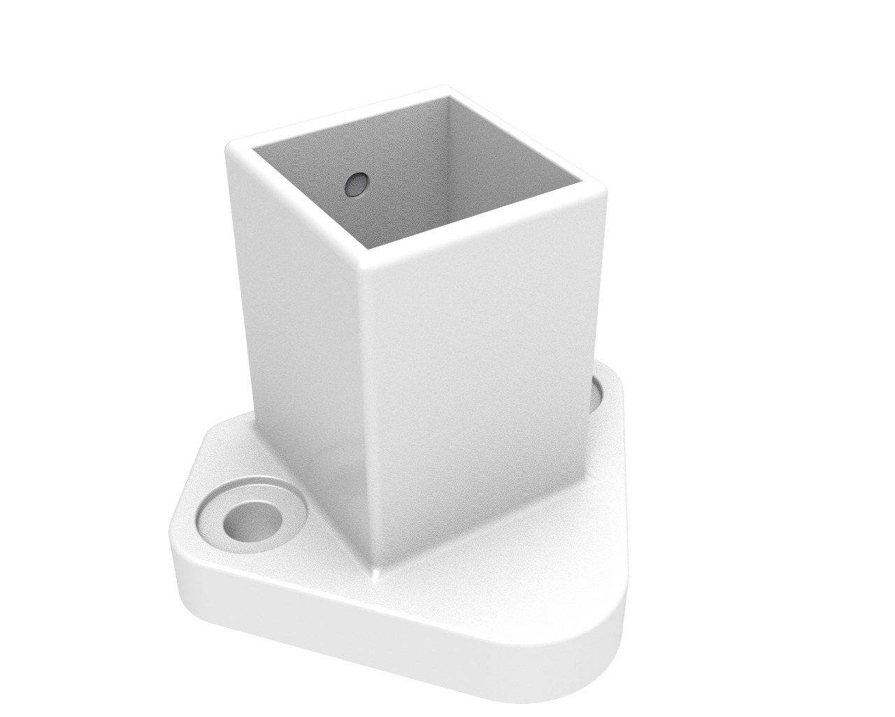 BASE PARA TUBO 40X40 C/PRISIONERO BLANCO