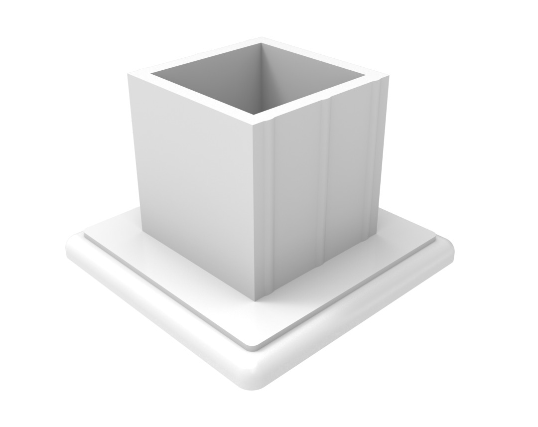 BASE ALUMINIO 60X60 TUBO EXT. BLANCO